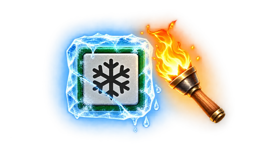 An ice block and the torch